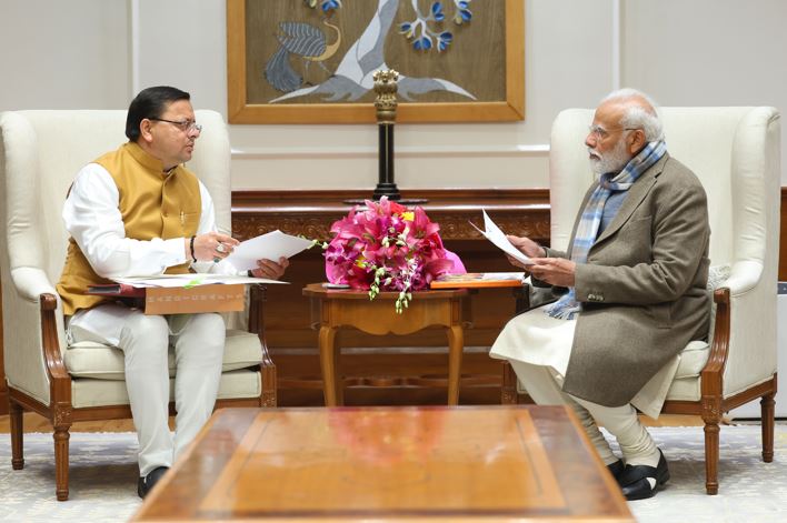 सीएम धामी ने नई दिल्ली में प्रधानमंत्री से की शिष्टाचार भेंट