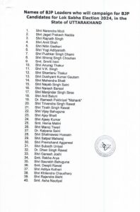 बिग ब्रेकिंग : बीजेपी ने उत्तराखंड के लिये फाइनल किये