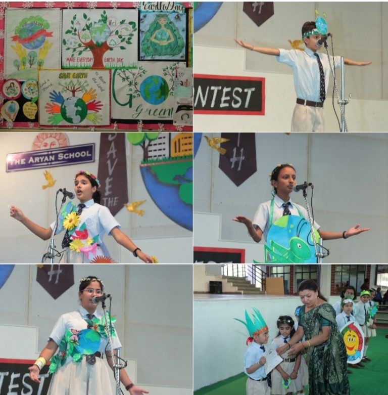 आर्यन स्कूल ने पृथ्वी दिवस के उपलक्ष्य में पिन बोर्ड