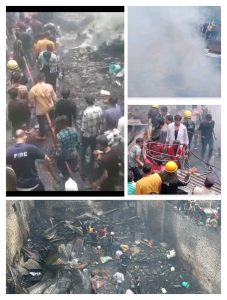 देहरादून शहर के बीचोबीच हुआ भीषण अग्निकांड :22 के आशियाने