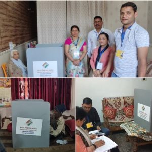 वृद्ध व दिव्यांग आवेदकों के घर-घर जाकर कराया मतदान -