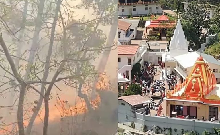 उत्तराखंड: कैंची धाम मंदिर के पास जंगल में लगी भीषण
