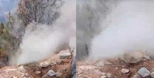 उत्तराखंड में जमीन के अंदर से निकल रहा धुएं का
