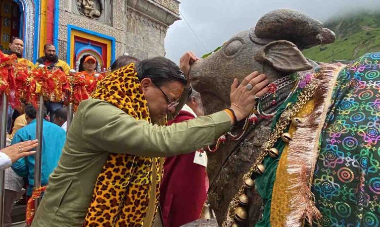 CM Dhami offers prayer at Kedarnath Dham, reviews reconstruction works