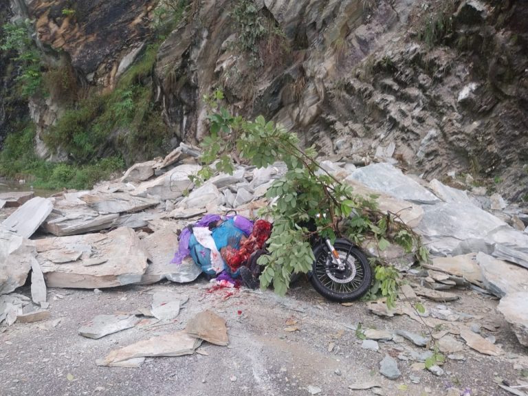 चमोली ( उत्तराखंड ) दो व्यक्तियों की पत्थर गिरने से