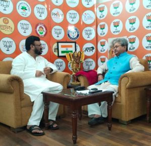 केन्द्रीय अल्पसंखयक कल्याण मंत्री किरेन रिजिजू से मिले शादाब शम्स,