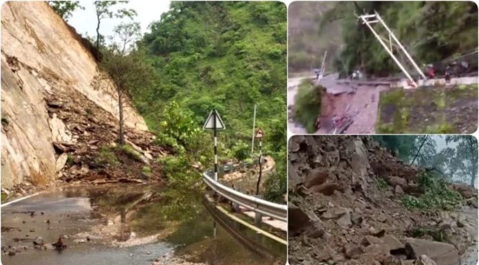 मसूरी में भारी बारिश से जन- जीवन हुआ अस्त- व्यस्त, जगह- जगह भूस्खलन से आवाजाही ठप