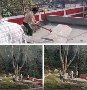 शहर के प्रतिष्ठित स्कूल में बनी मजार को लेकर हंगामा,