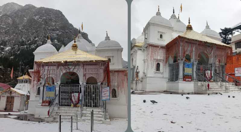 उत्तराखंड में हुआ स्नोफॉल, गंगोत्री धाम में बिछी बर्फ की