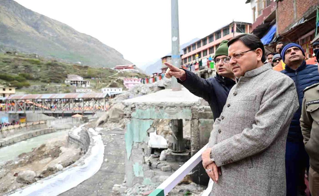 CM checks Badrinath masterplan works, directs focus on quality & Photo of pioneeradmin
