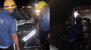 आशारोड़ी में दर्दनाक हादसा, सीमेंट के ट्रेलर में घुसी कार,