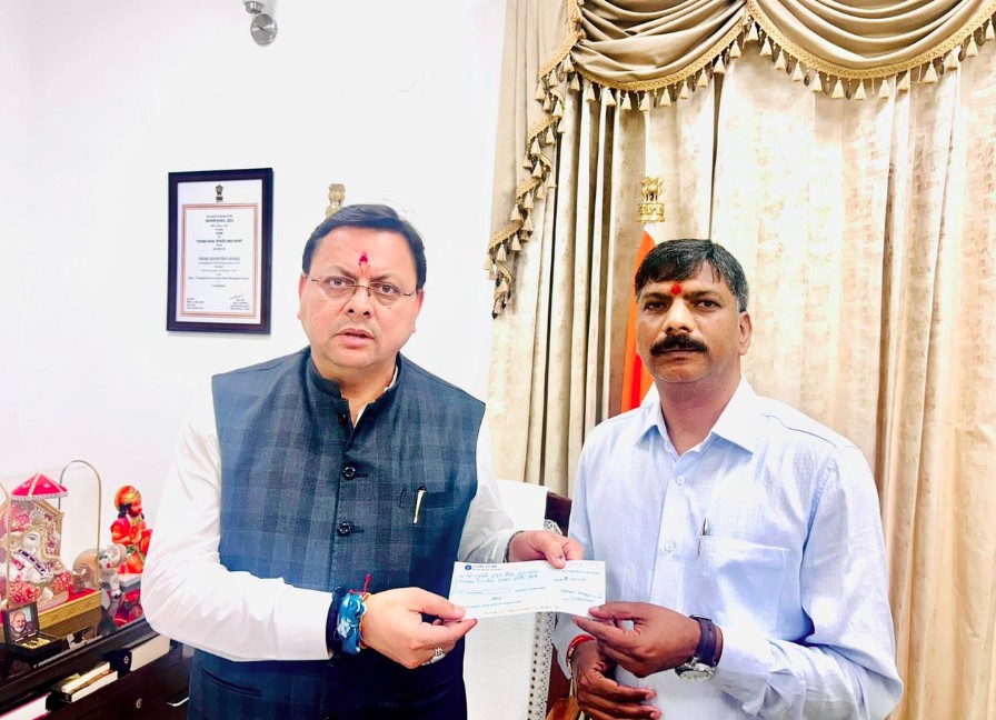 राज्यमंत्री श्याम अग्रवाल ने उत्तरकाशी आपदा राहत कोष में दिया एक माह का वेतन