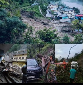 चमोली के थराली में रातभर मूसलाधार बारिश और बादल फटने