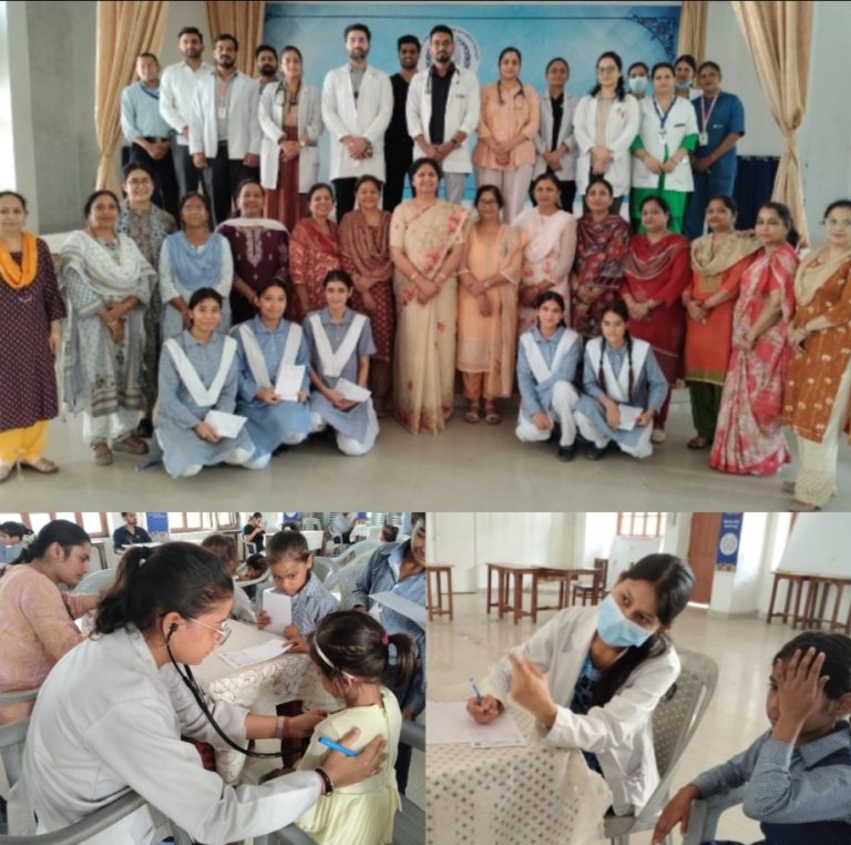 महंत इन्दिरेश अस्पताल की ओर से निःशुल्क जाॅचें की गईं