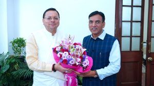 मुख्यमंत्री धामी ने केंद्रीय खेल मंत्री से की मुलाकात, खेल