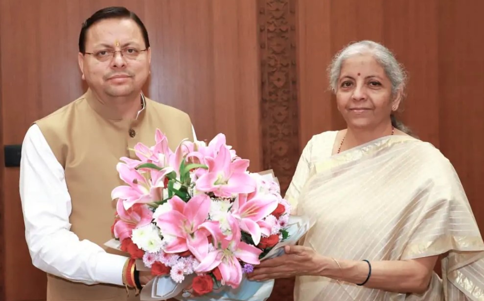 मुख्यमंत्री धामी ने वित्त मंत्री निर्मला सीतारमण से की मुलाकात