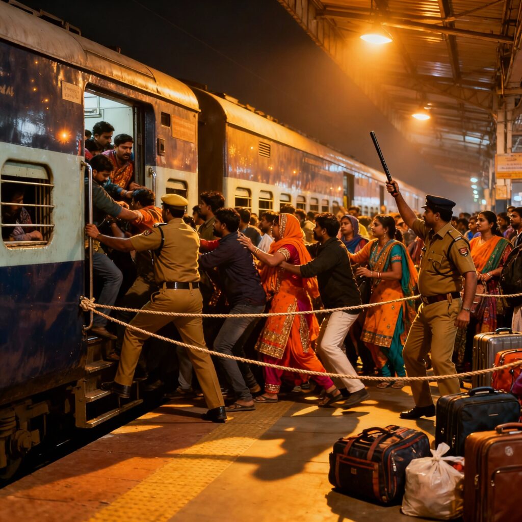 Dehradun:दून रेलवे स्टेशन पर दिवाली पर भारी भीड़, मुजफ्फरपुर ट्रेन