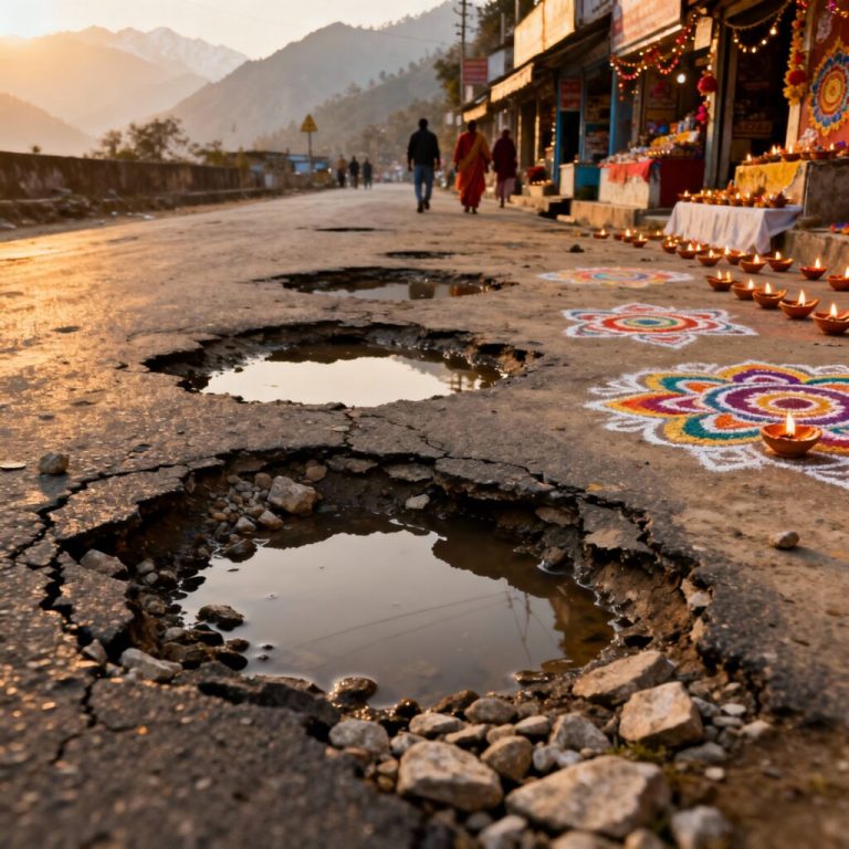 उत्तराखंड राजधानी में दीपावली से पहले भी सड़कों पर गड्ढे,