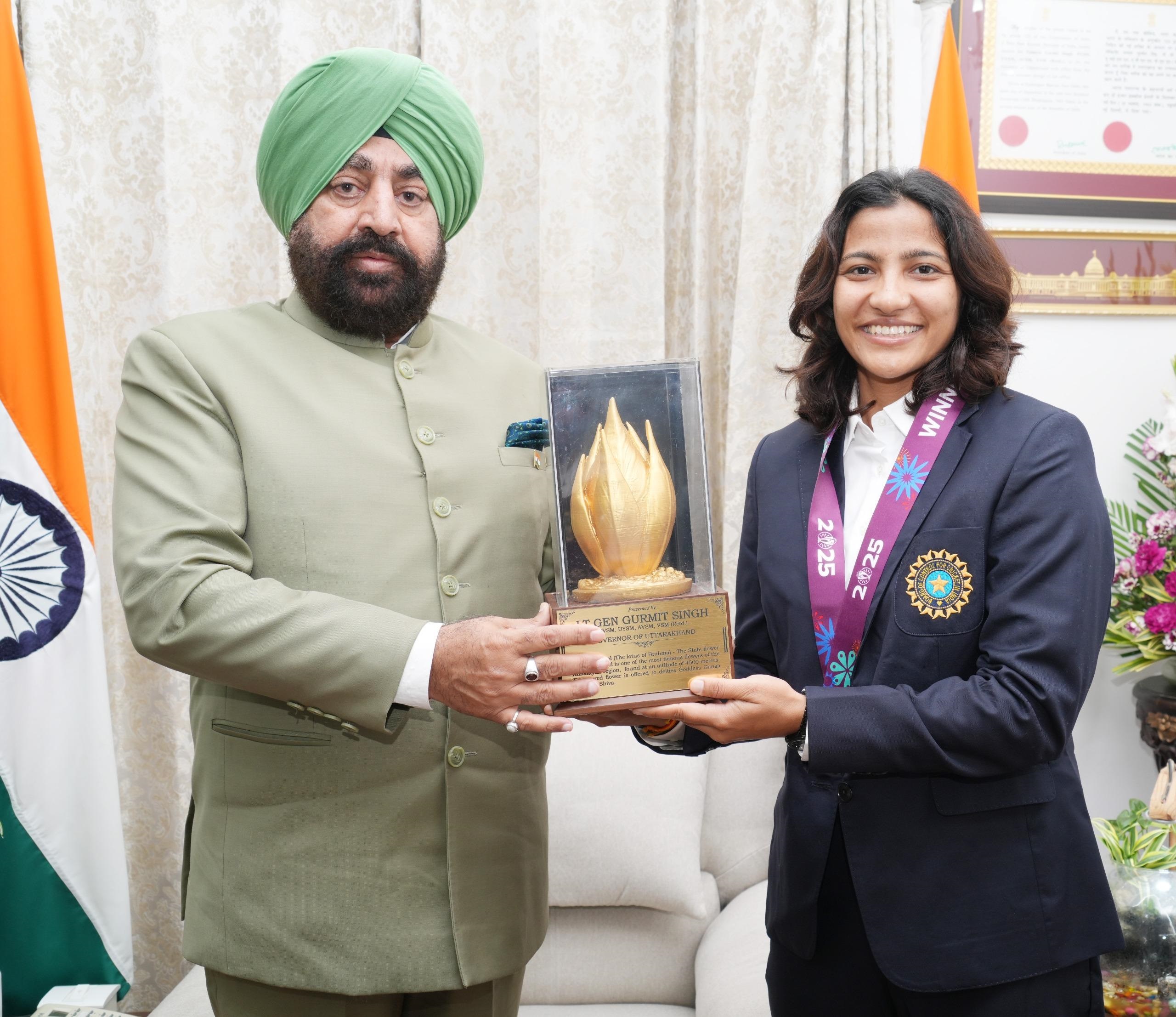 Gov felicitates cricketer Sneh Rana