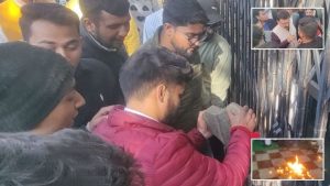 गढ़वाल विवि की बैठक में छात्रों का हंगामा, पेट्रोल से आग लगाने की कोशिश; भारी पुलिस बल पहुंचा