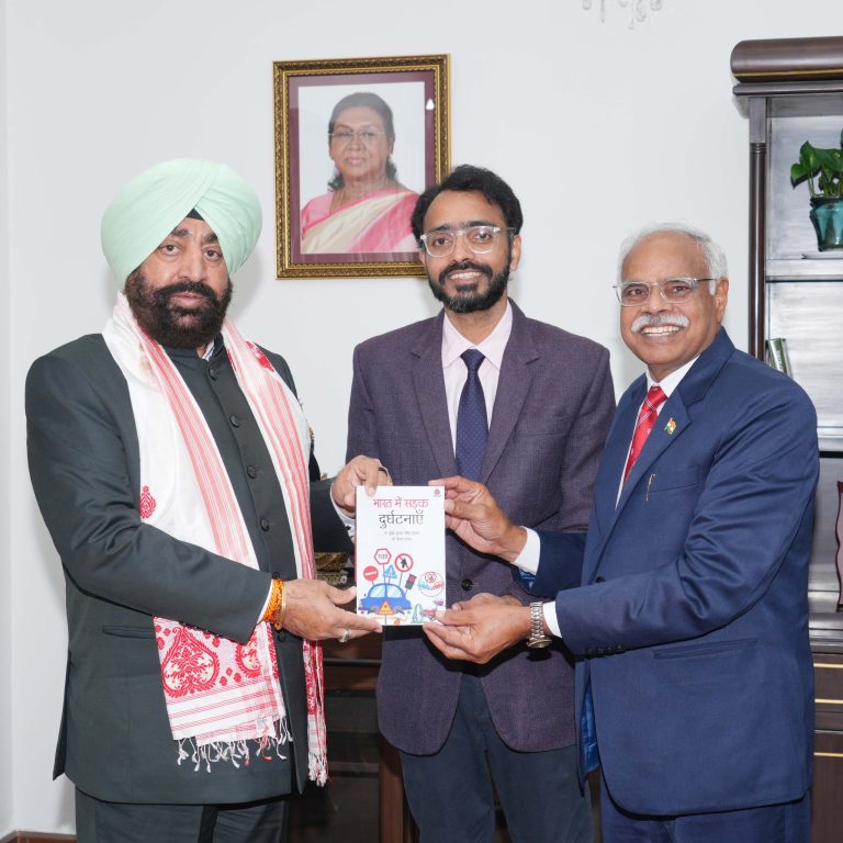Book on Road Safety presented to Gov by Dr BKS