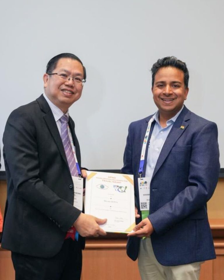 Drishti Eye Institute’s Dr Shivam Gupta wins Global APAO YO