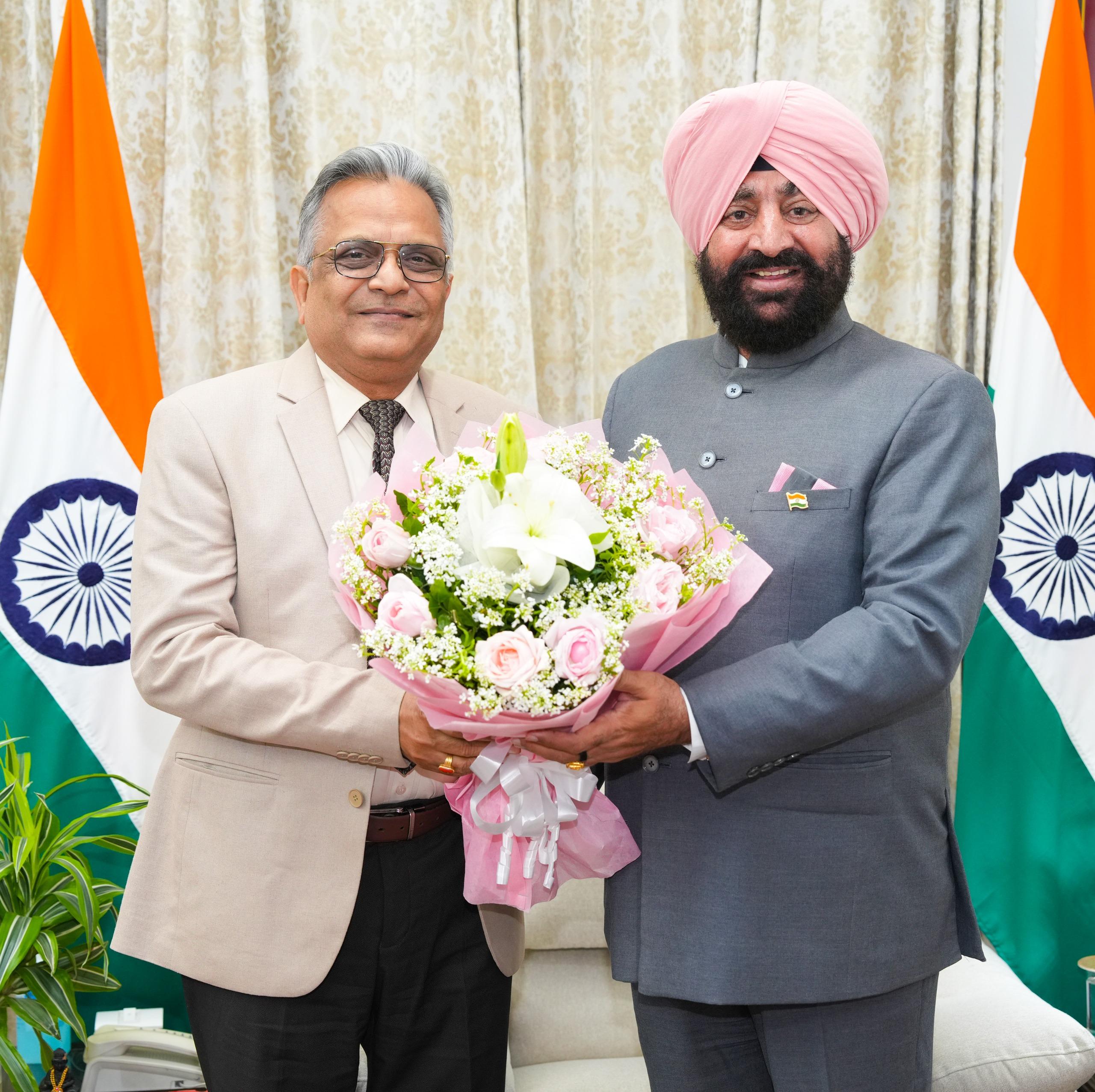 VC Dr Himanshu Airan meets Governor after appointment to National