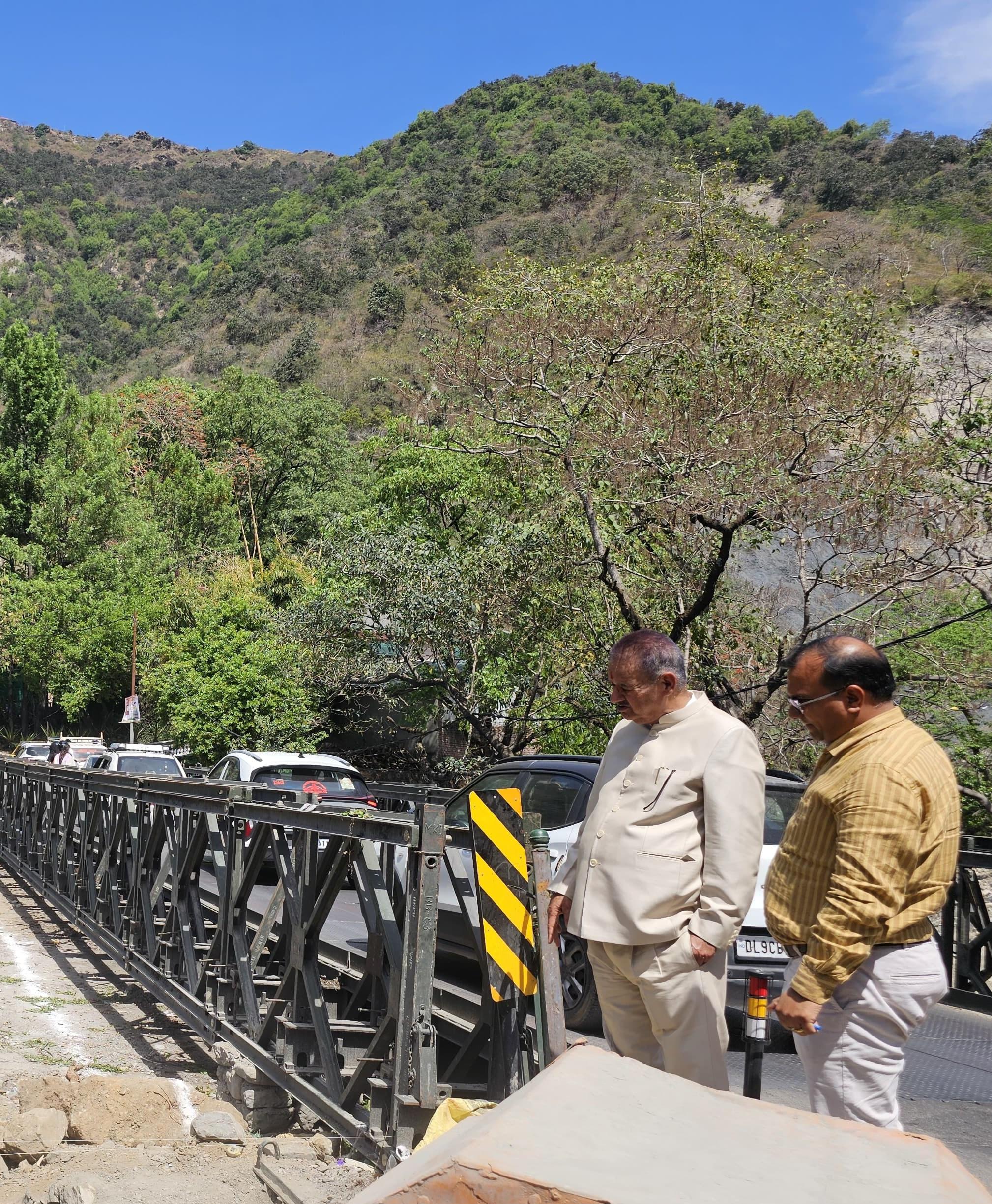 Minister Ganesh Joshi inspects Bailey Bridge Construction Work on Mussoorie-Doon