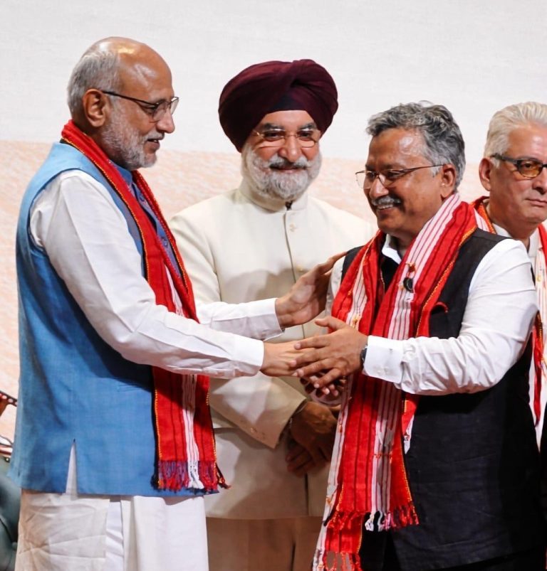 Prof Durgesh Pant felicitated by VP CP Radhakrishnan