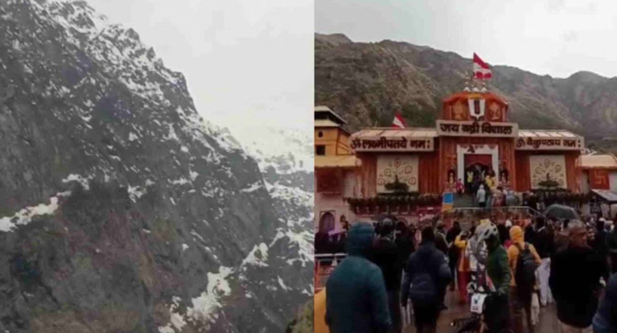 बदरीनाथ में फिर गिरी बर्फ, 40-50 किमी की रफ्तार से