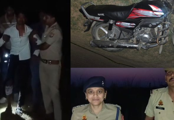 बस्ती में घेराबंदी देखते ही गोवंश तस्कर ने निकाला तमंचा,