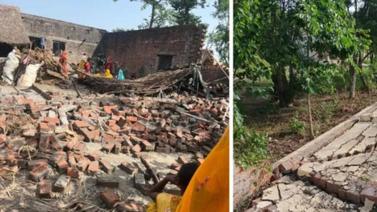 सीतापुर: धूल भरी आंधी का कहर, दीवार गिरने से महिला