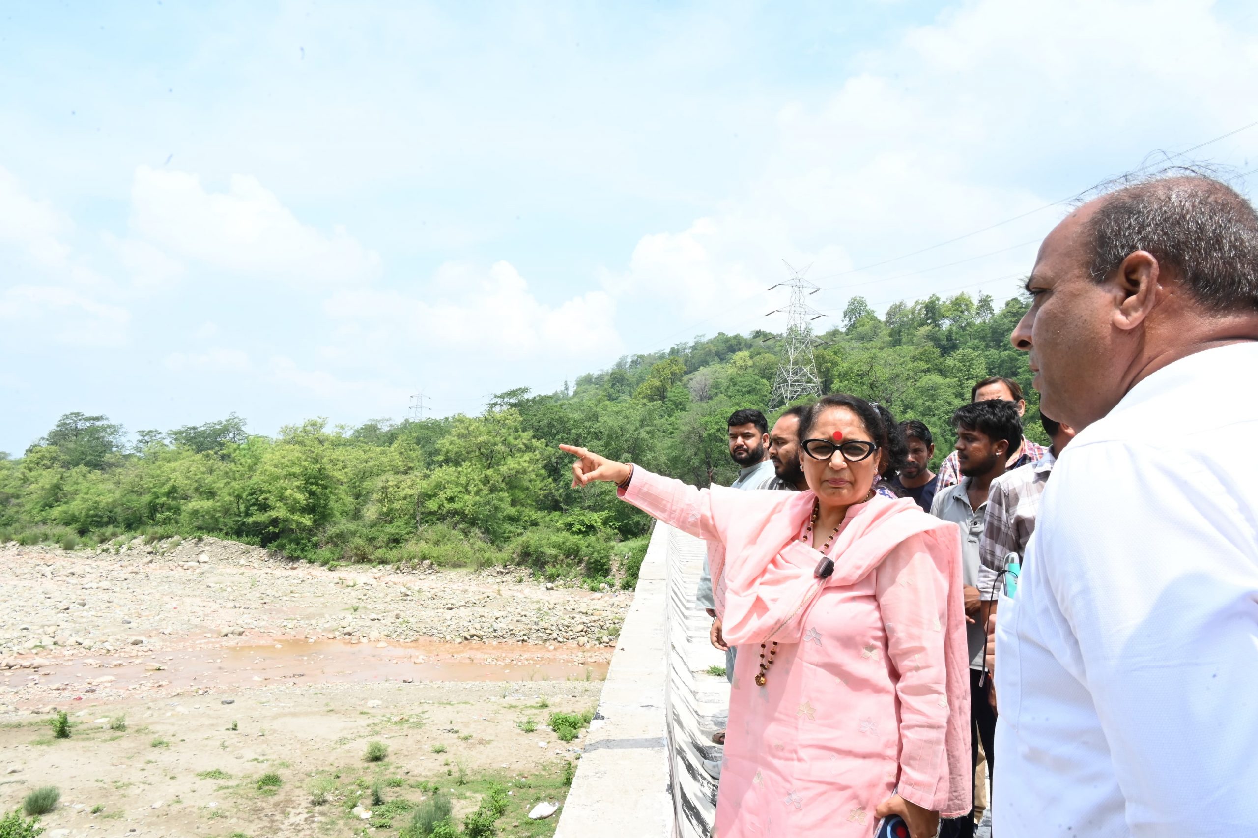 Speaker Bhushan inspects Sukhro River erosion-affected area