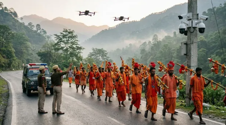कांवड़ यात्रा: उत्तराखंड पुलिस ने बढ़ाया सुरक्षा का दायरा, ड्रोन