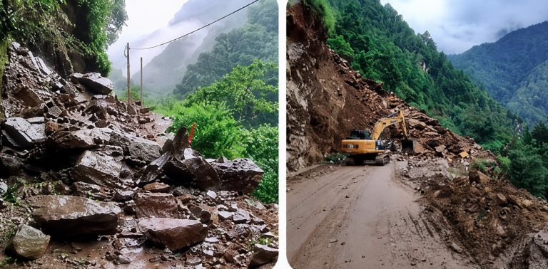 भारी बारिश से केदारनाथ हाईवे कई जगह बाधित, बोल्डर और मलबा गिरने से रुकी आवाजाही