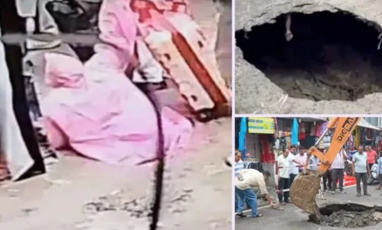 हरिद्वार में कांवड़ मेले के पहले दिन धंसी सड़क, गड्ढे