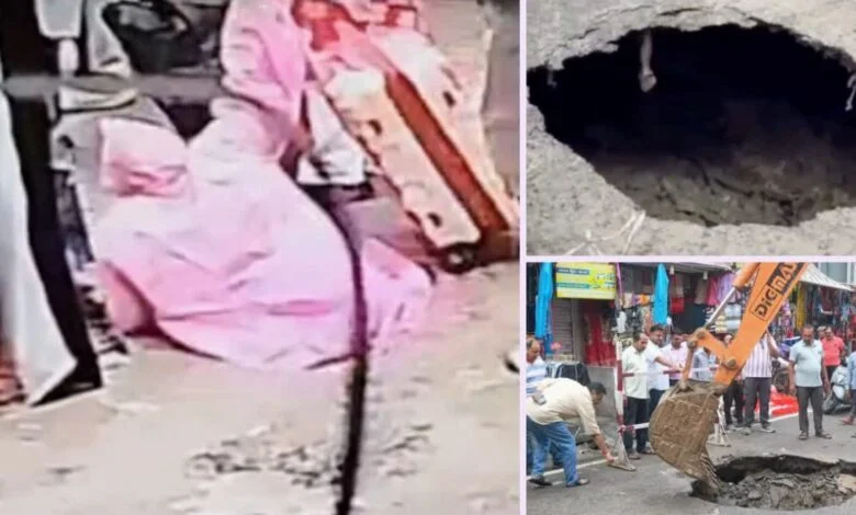 हरिद्वार में कांवड़ मेले के पहले दिन धंसी सड़क, गड्ढे
