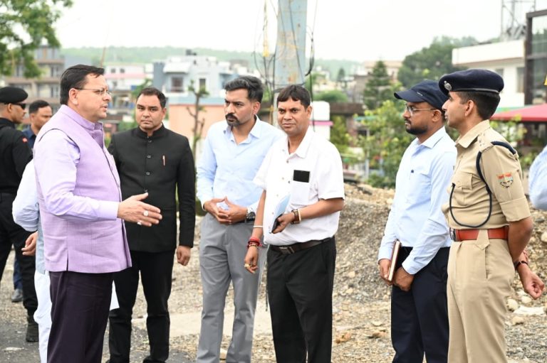 Dhami conducts inspection of reconstruction work at Nanda Ki Chowki