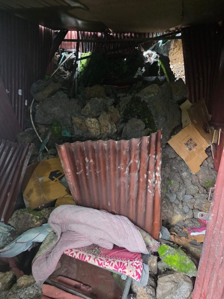 Mussoorie: Retaining wall collapses onto Lok Bhavan Staff Quarters