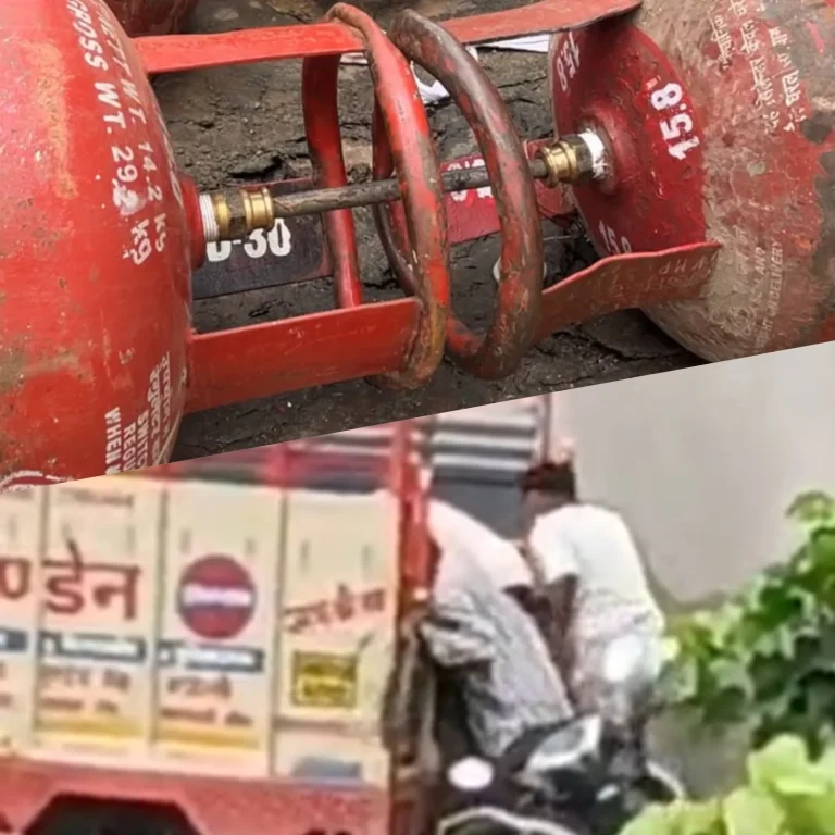 घरेलू गैस सिलेंडरों से गैस चोरी का खुलासा, वितरण वाहन