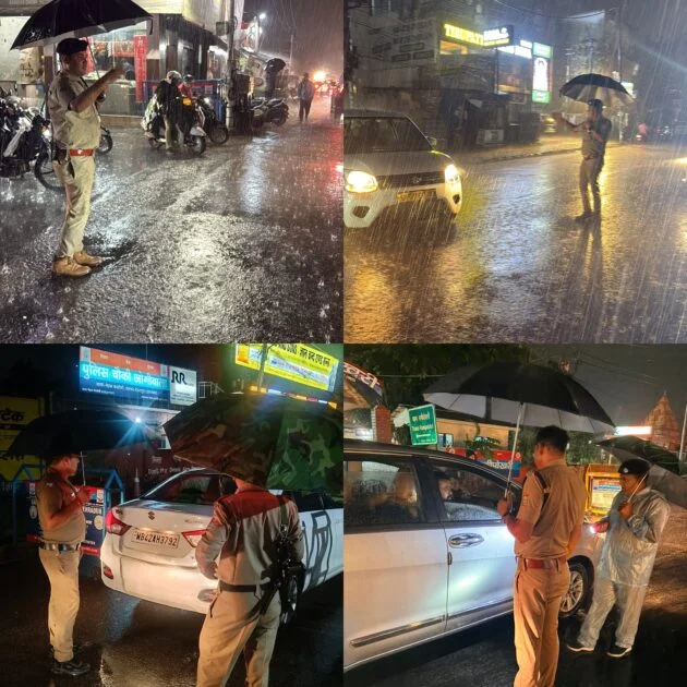 भारी बारिश में भी मुस्तैद दून पुलिस, सीमाओं से लेकर