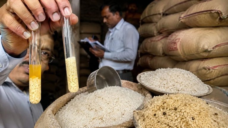 सरकारी राशन में मिलावट का खुलासा, चावल के दो सैंपल