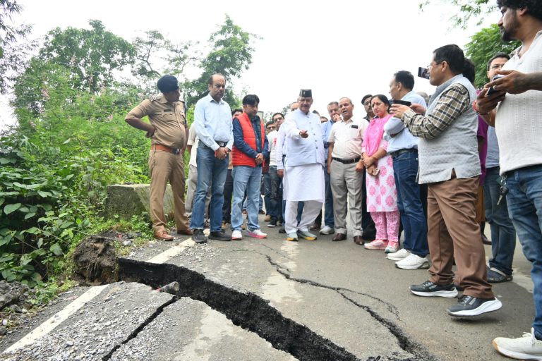Minister Joshi inspects Mussoorie Road for permanent solution to landslides
