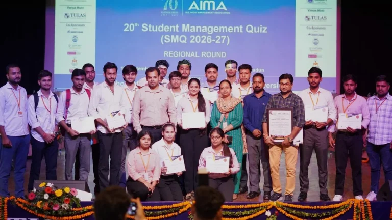 तुलाज़ यूनिवर्सिटी में एआईएमए स्टूडेंट मैनेजमेंट क्विज 2.0 के रीजनल